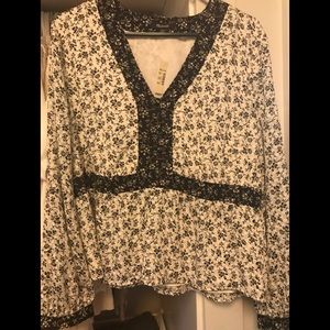 Madewell Floral Peplum Blouse, NWT